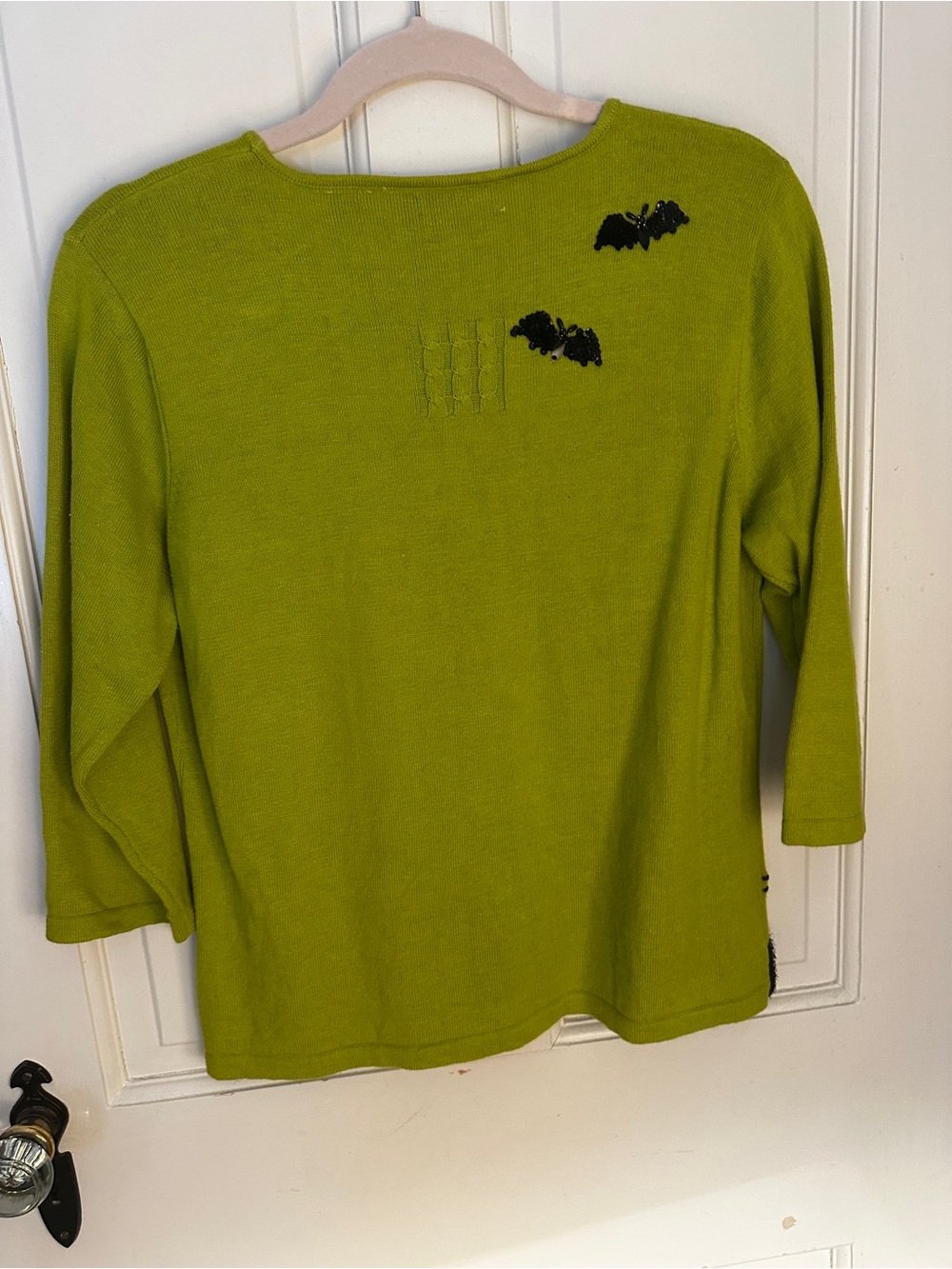 Marisa Christina Halloween Lime with sequined BATS Top M! - Picture 6 of 7